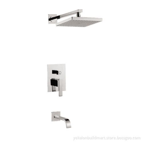 Modern Bathroom Mixer Shower head Square or Round Chrome Thermostatic Twin Head Set
